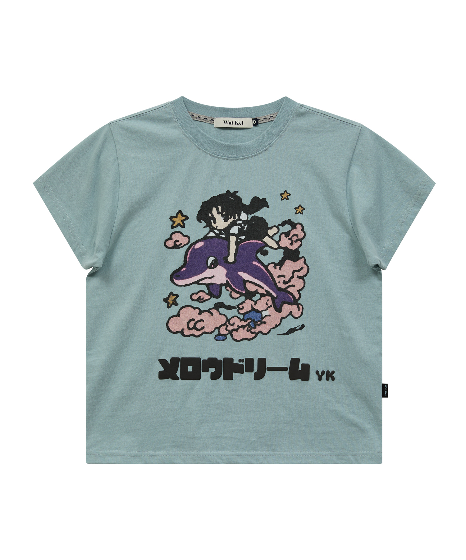 MELLOW DREAM Cartoon Half Sleeve T-shirt SKYBLUE