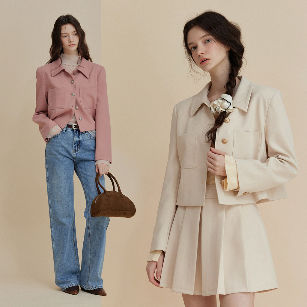 [Influencer Pick] Jup Big Pocket Collar Cropped Jacket