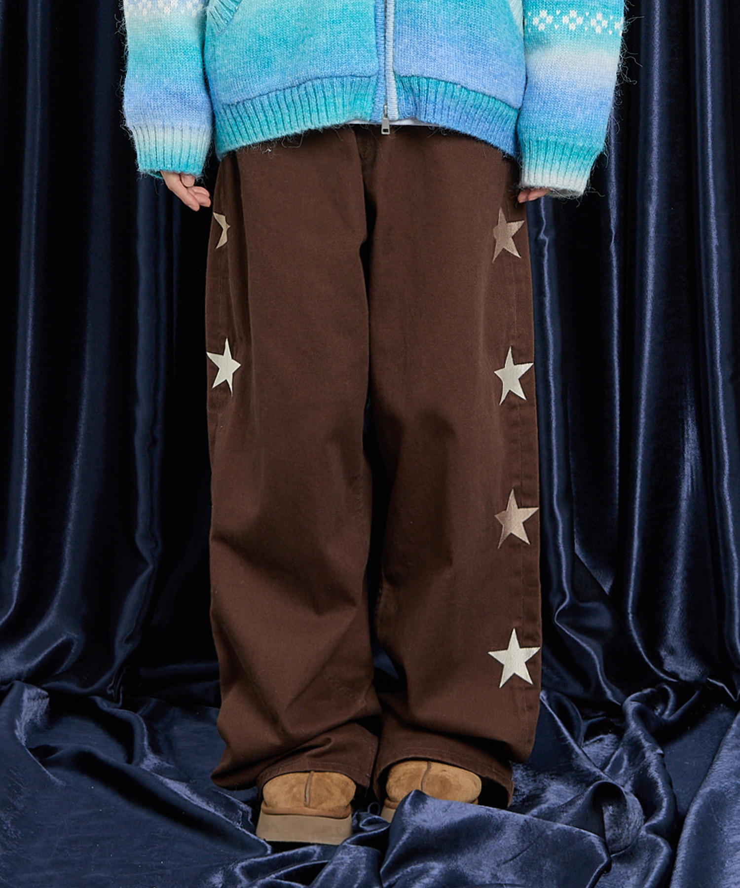 Star Cotton Pants BROWN