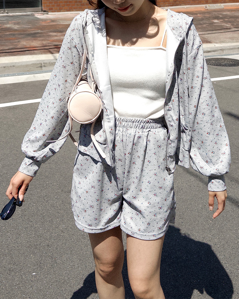 2wayフラワージップパーカー