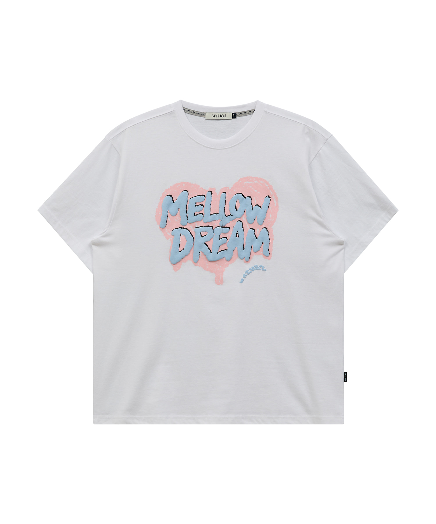 MELLOW DREAM Sketch Heart Half Sleeve T-shirt WHITE