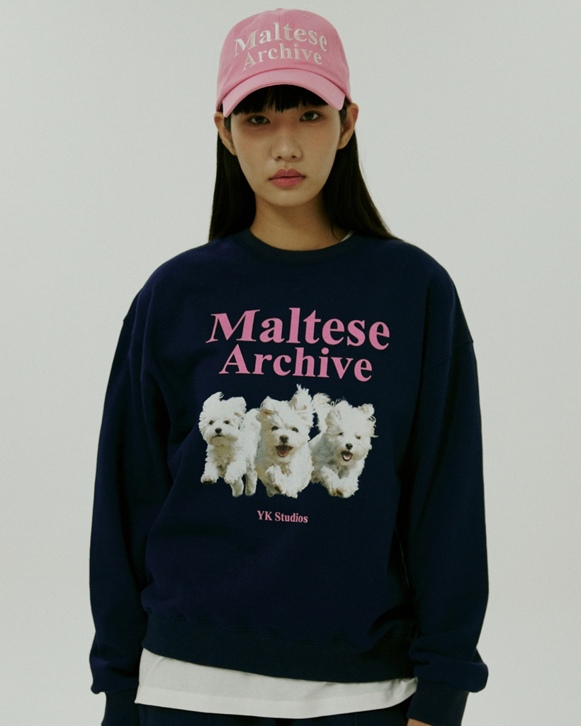 [K-POPアイドル着用] Maltese archive sweatshirts NAVY