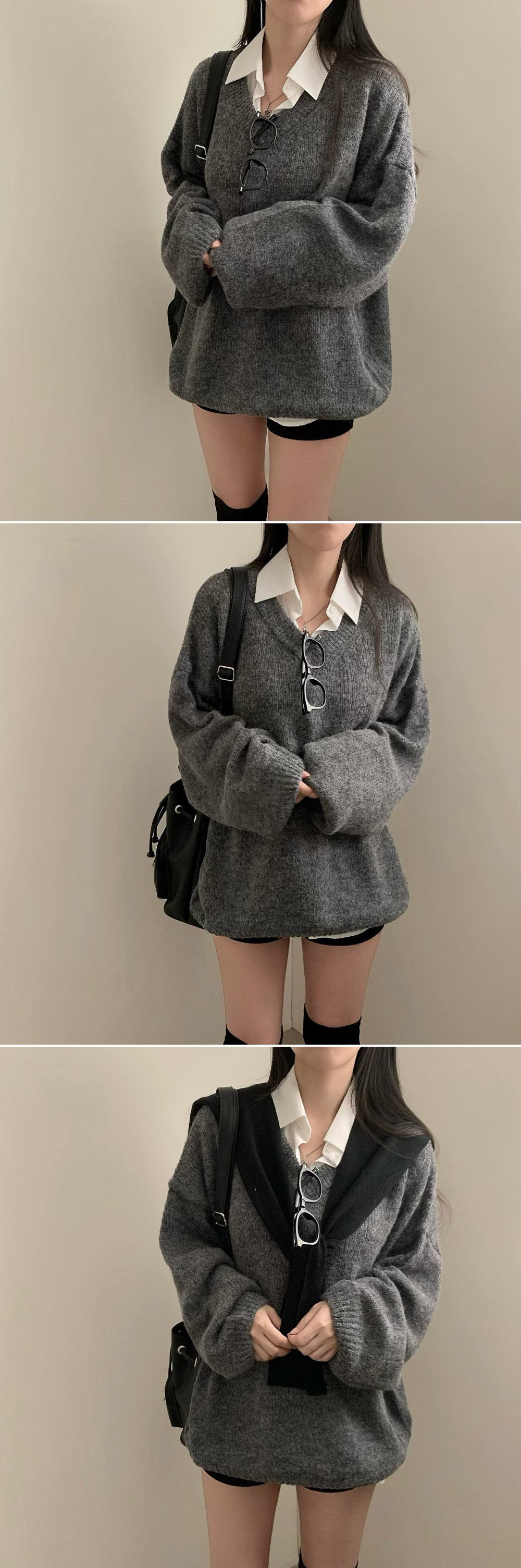 アルパカウールVネックニット | ファッション通販サイト NUGU