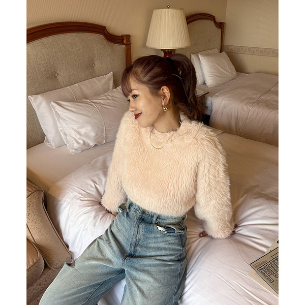 アンゴラクロップドニット | ファッション通販サイト NUGU