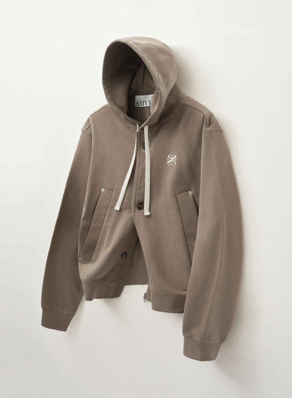 Teo Cotton All Day Hood Zip-up - Brown | ファッション通販サイト NUGU