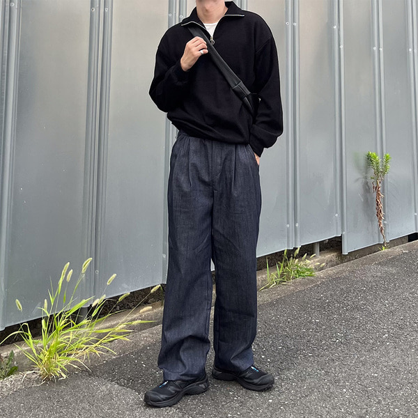 デニム2タック入りワイドパンツ | ファッション通販サイト NUGU