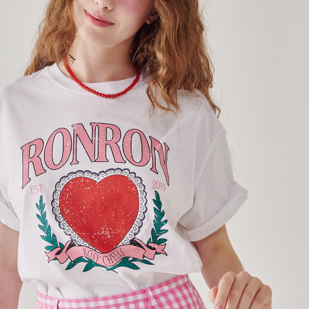 ★送料・関税込★RONRON★HEART LAUREL OVER FIT T SHIRT★ RONRON HEART LAUREL OVER FIT T SHIRT WHITE | ファッション