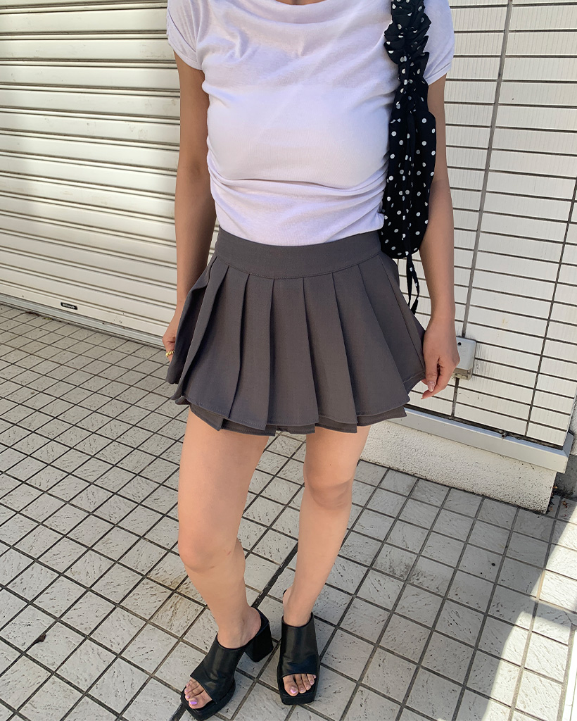 ダブルプリーツミニスカート