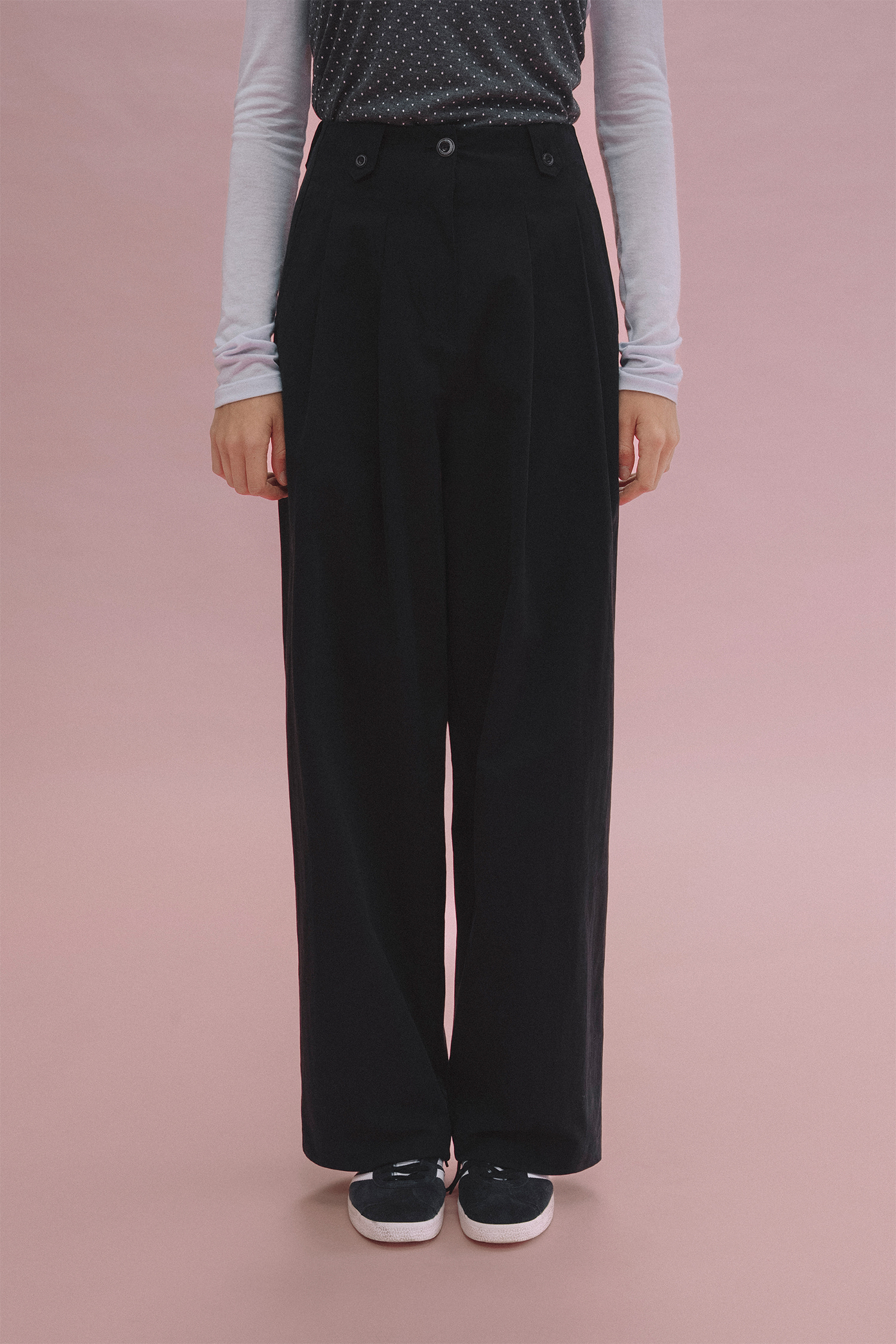 Amber cotton wide pants (black)