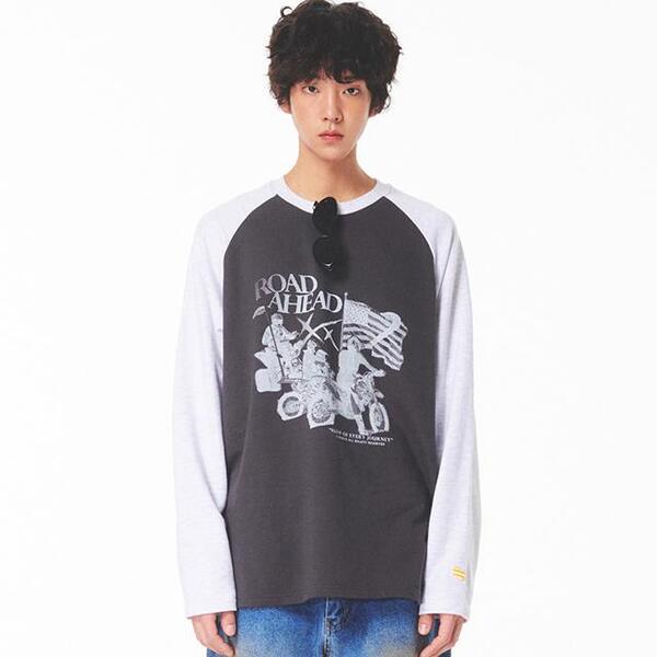 ★MAINBOOTH★Road Ahead Raglan T-shirt(CLOUD GRAY)★正規品 Road Ahead Raglan T-shirt(CLOUD GRAY) | ファッション通販