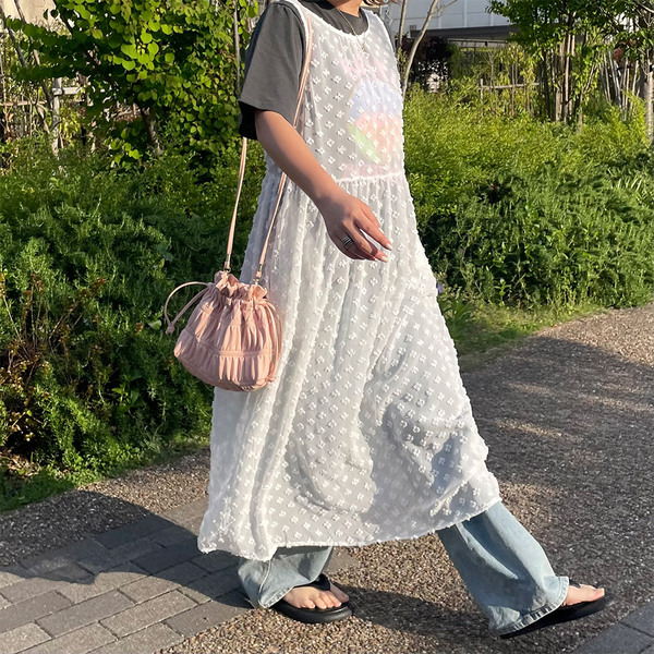 シースルー&ノースリーブ ワンピース★4色あり★可愛い キュート 柄シースルーキャミワンピース | ファッション通販サイト NUGU