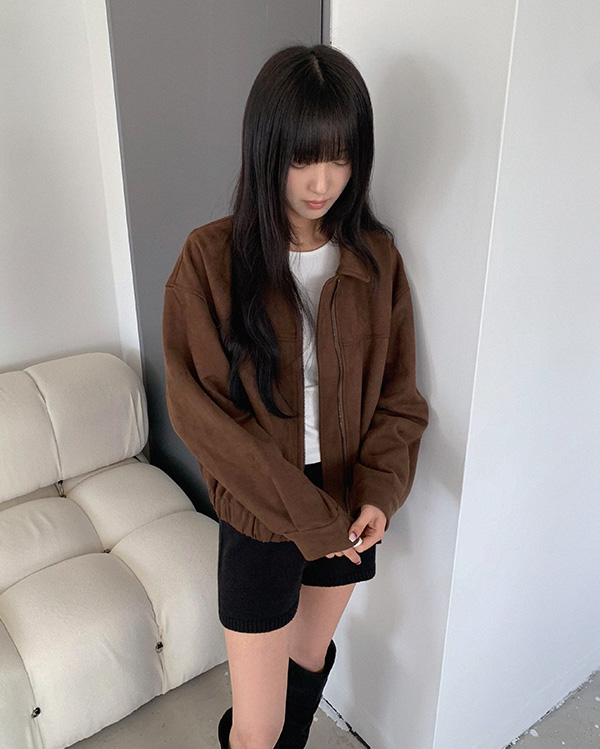1万枚突破)(unisex)スウェードブルゾンジャケット (4color