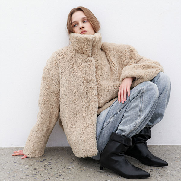 (JK-3051)FLUFFY HAIRY FUR JACKET