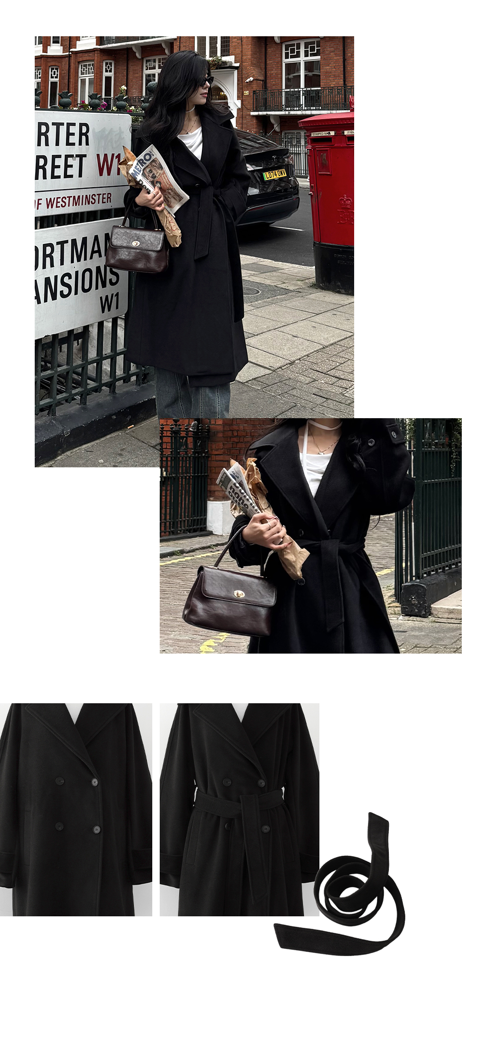 2回再販](ORIGINAL) ワイドカラーダブルロングコート | ファッション