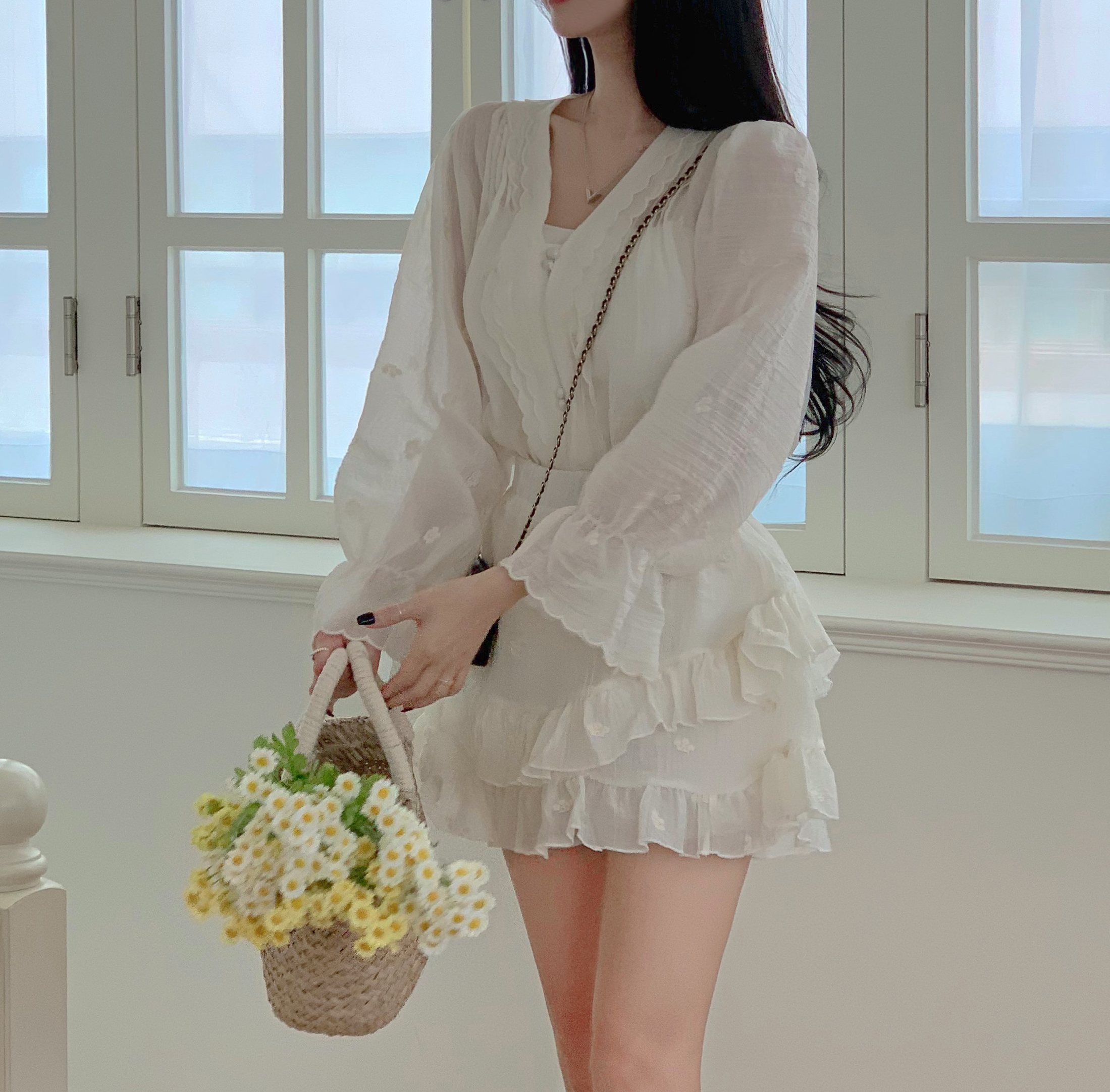 シフォンフリル ノースリーブ ホワイト　未使用 01c843b0d3e5da246d09c98d828f25