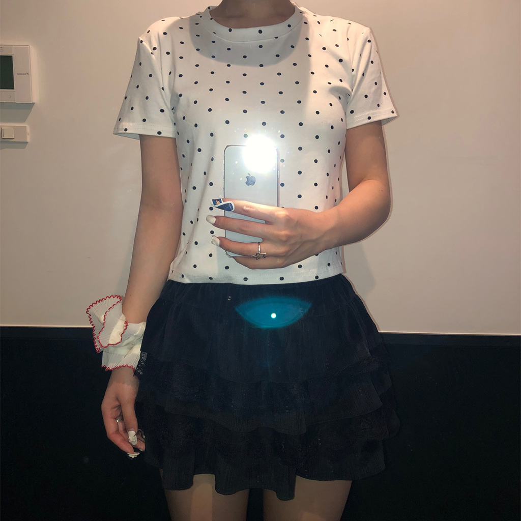 ドットクロップドラウンドTシャツ | ファッション通販サイト NUGU