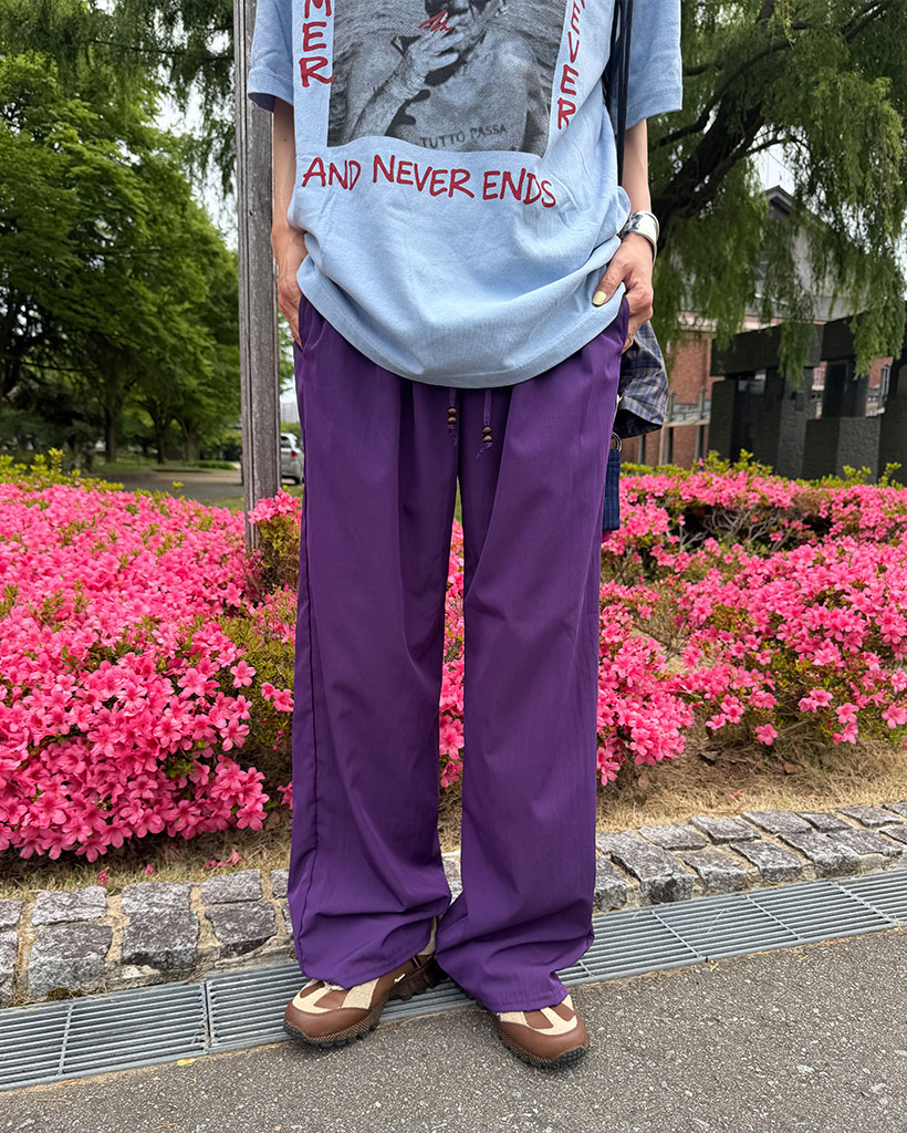 ウッドビーズナイロンイージーパンツ