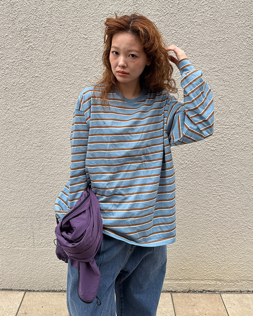 ルーズフィットボーダーTシャツ