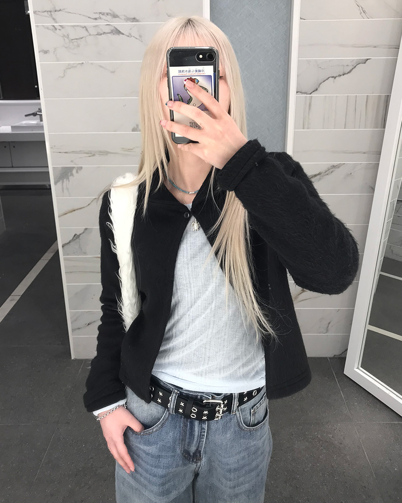 ラウンドカラーニットカーディガン