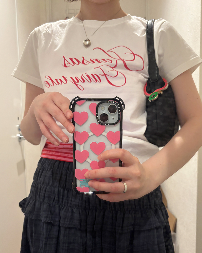 レタリングスリムフィットショートスリーブTシャツ