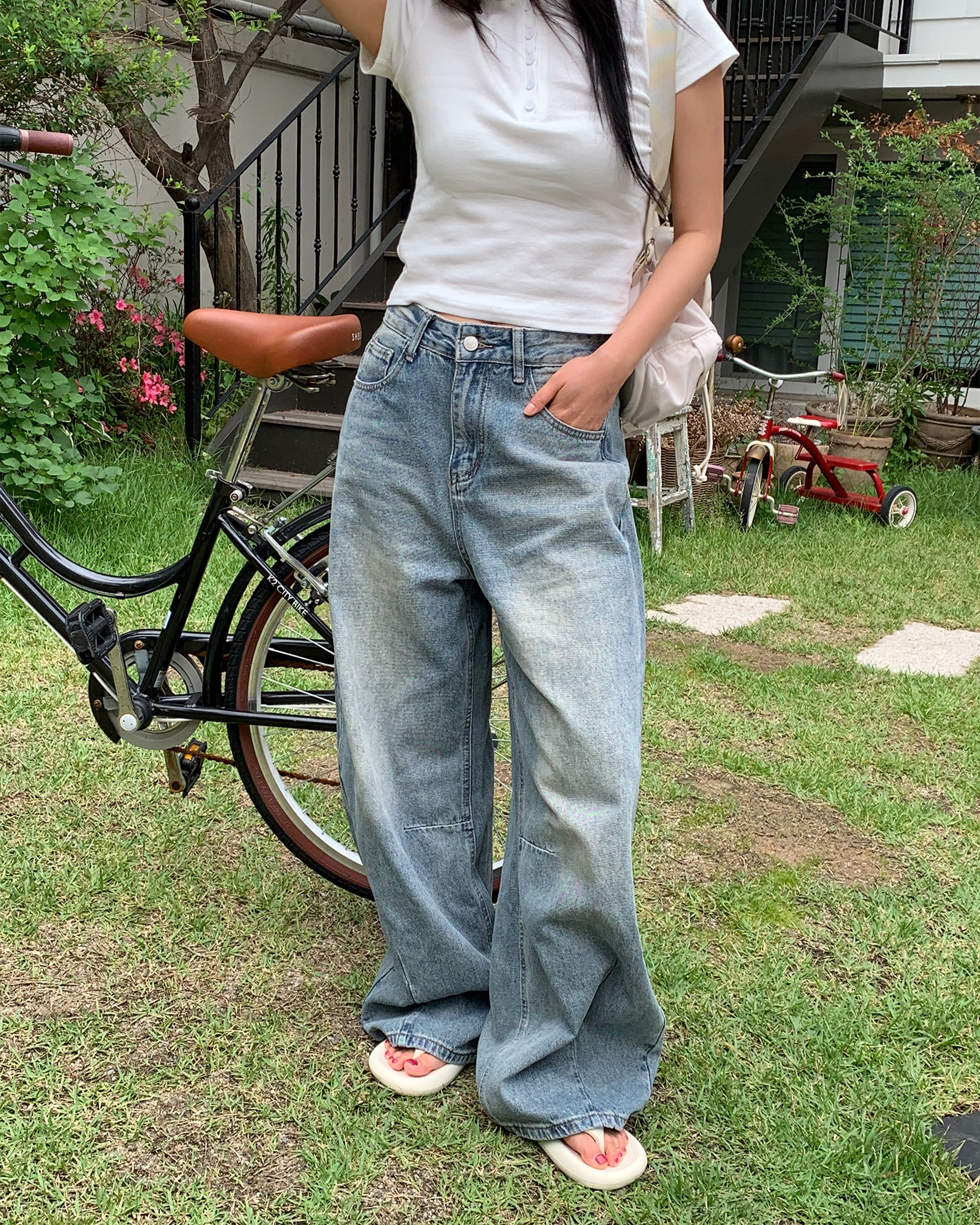 バルーンウォッシュドデニムパンツ