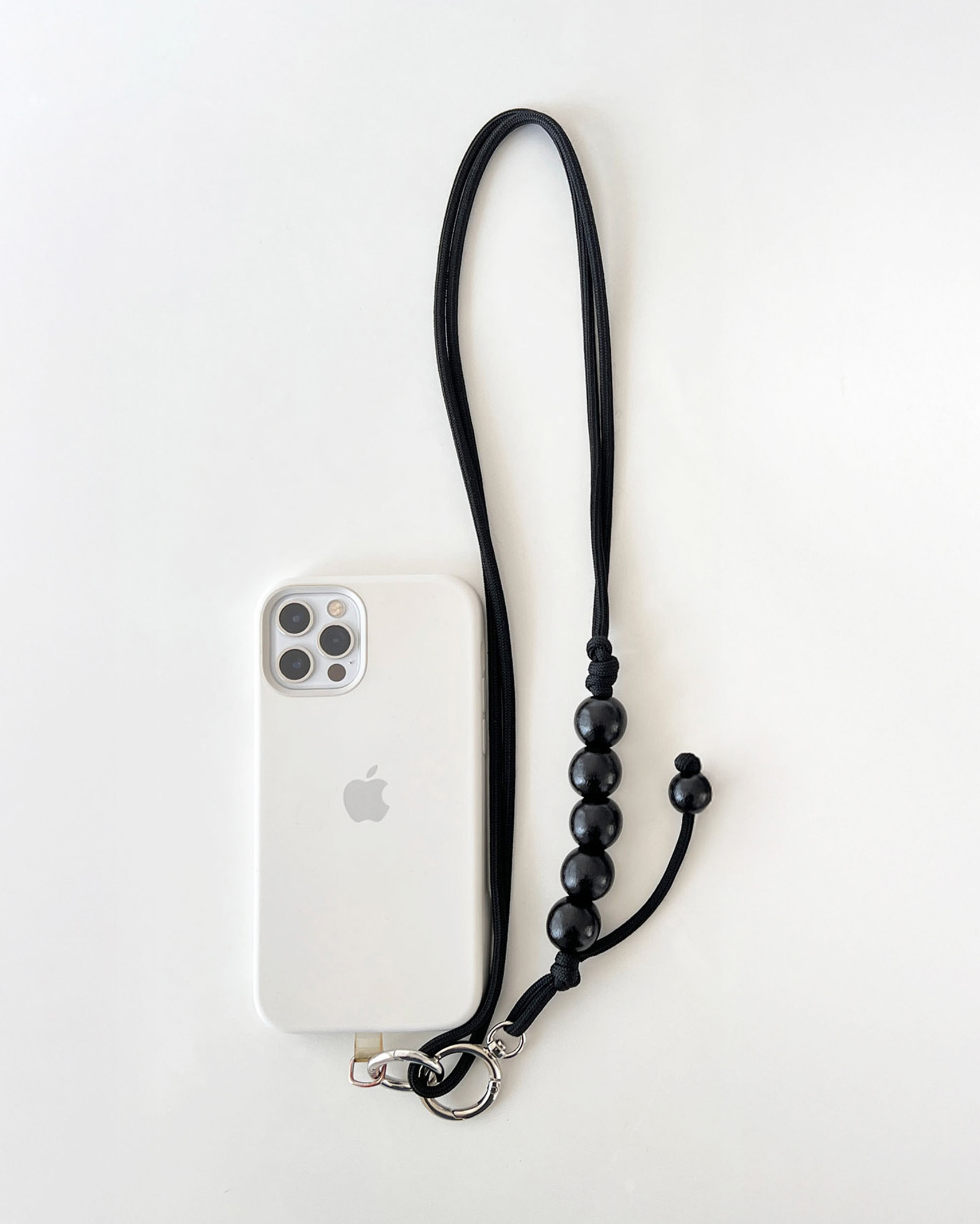 [2回再販](ORIGINAL) ウッドボールショルダーストラップ (black)