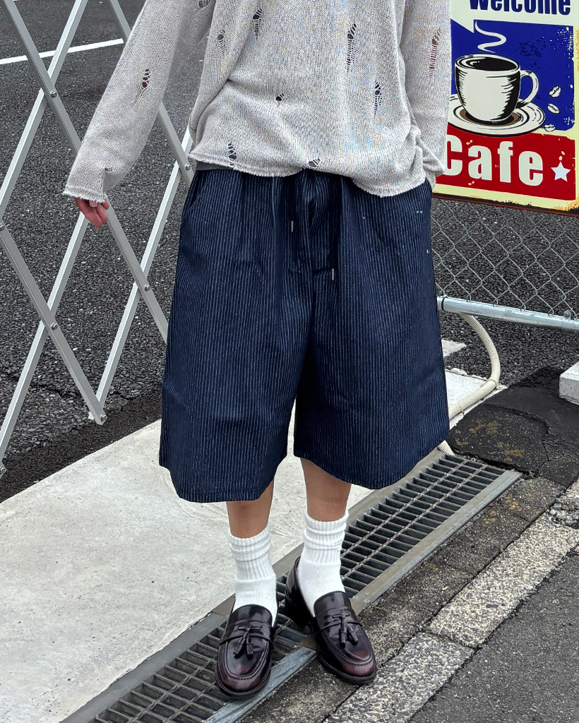 ストライプカーペンターバミューダパンツ | ファッション通販