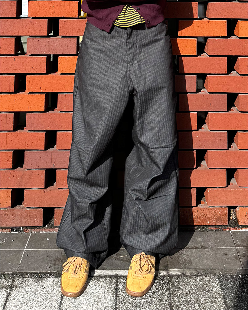 （ユニセックス）ヘリンボーンバルーンパンツ