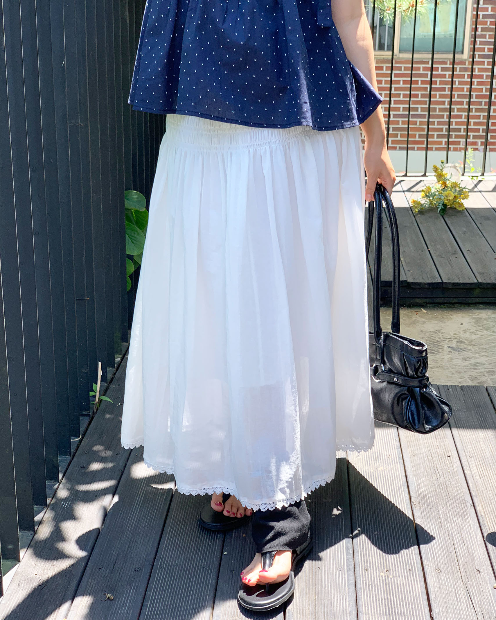 シフォンシャーリングロングスカート