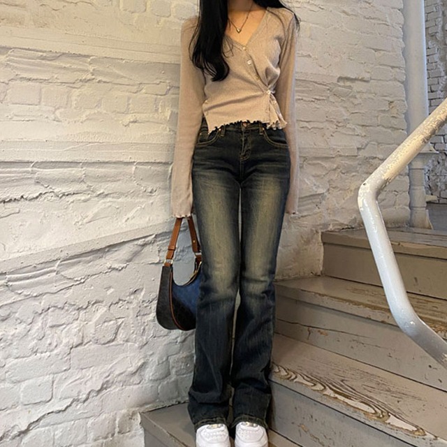 [3color]ウォッシュブーツカットデニムパンツ