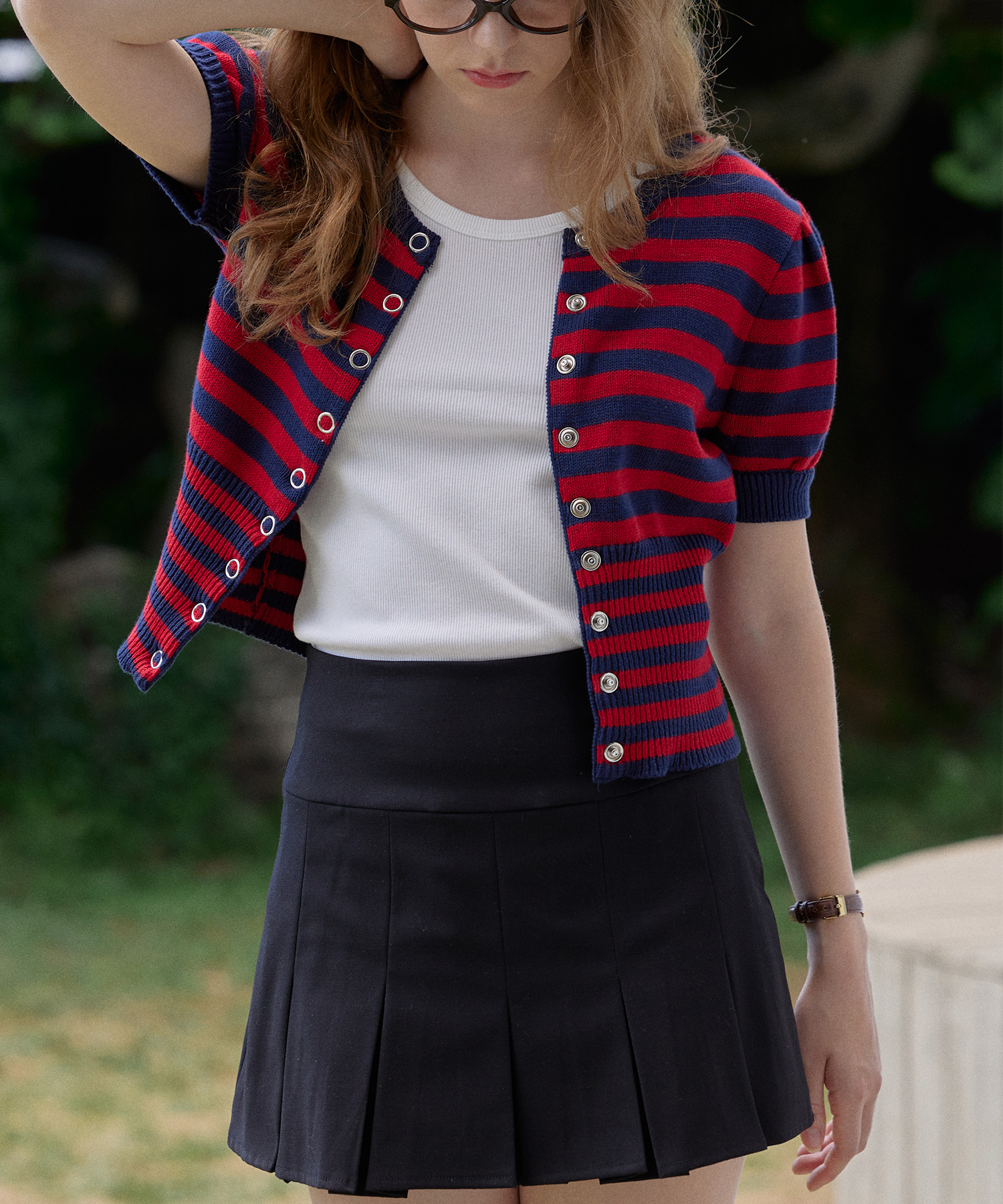 Classic Pendant Pleats Mini Skirt ( Black ) | ファッション通販