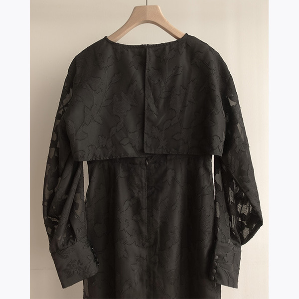 leaf jacquard sheer dress | ファッション通販サイト NUGU