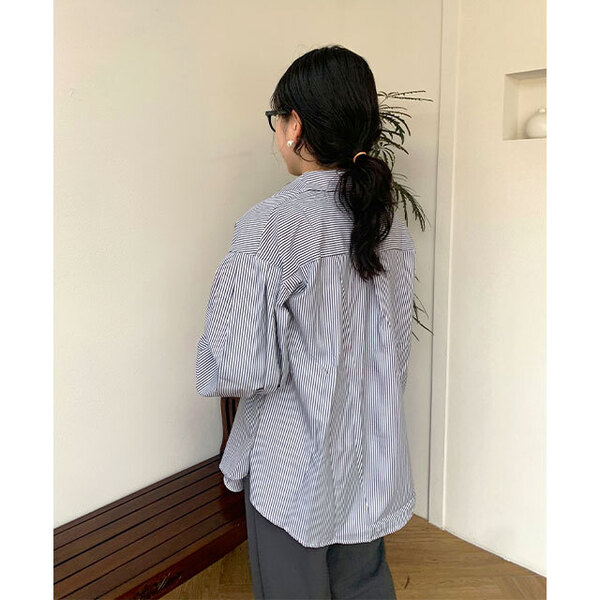 ニットカフスストライプシャツ カフスポイントストライプシャツ | ファッション通販サイト NUGU