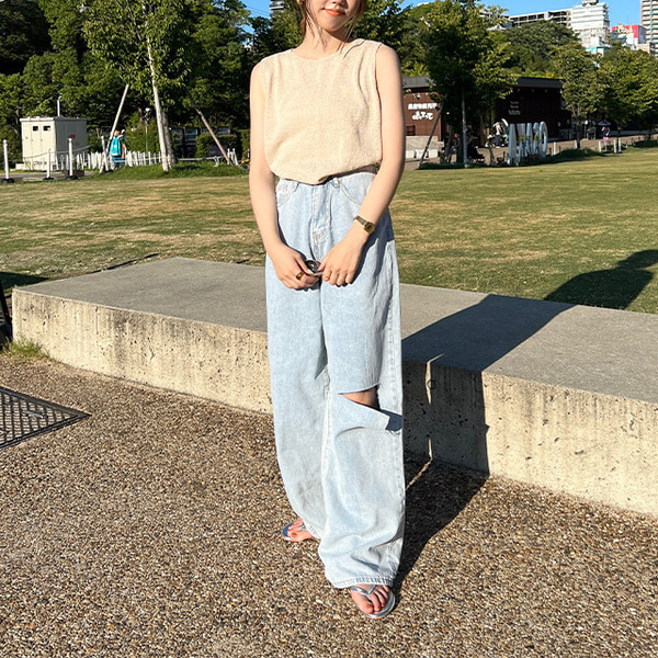 スリットワイドデニムパンツ | ファッション通販サイト NUGU