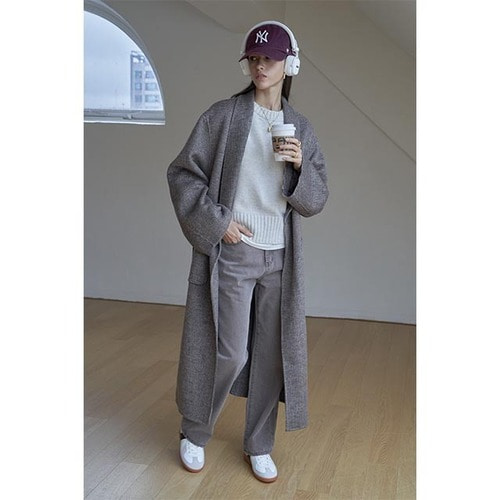ORIGINAL) ショルカラーウールロングコート (チェック) | ファッション 