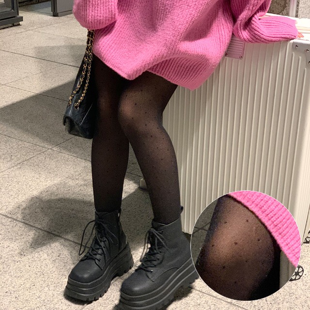 ドットシースルーストッキング