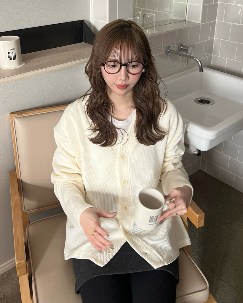 オーバーサイズVネックカーディガン