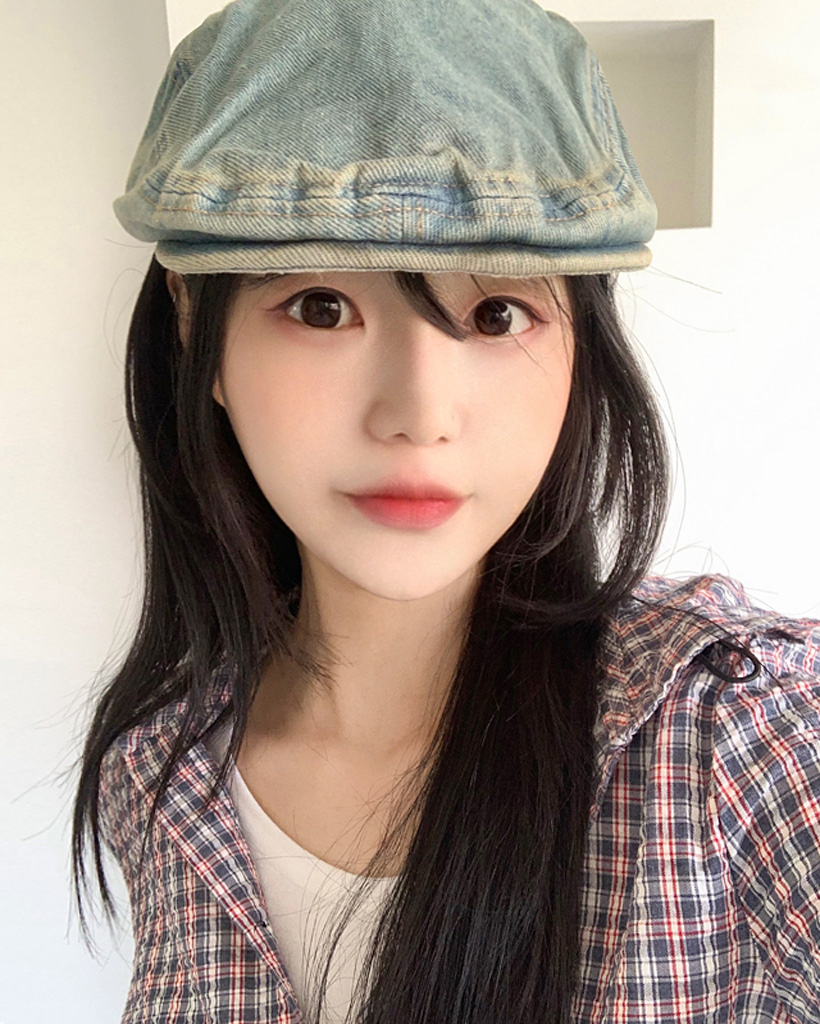 Y2K]レトロヴィンテージウォッシュデニムキャスケット | ファッション