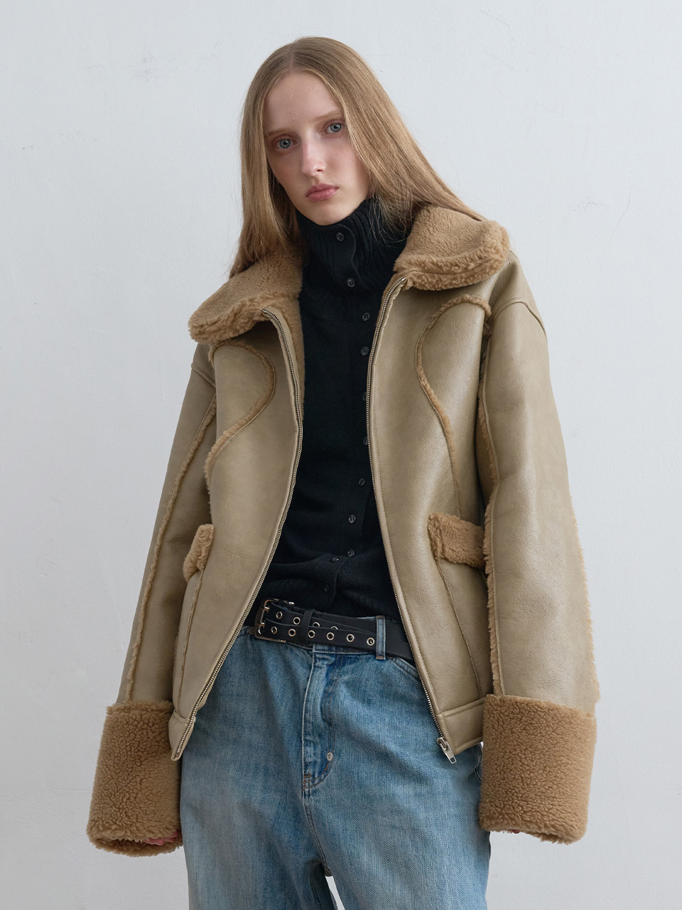 新作タグ付きsold out aere sheer jacket beige Arcade Shearling Jacket Beige | ファッション通販サイト NUGU