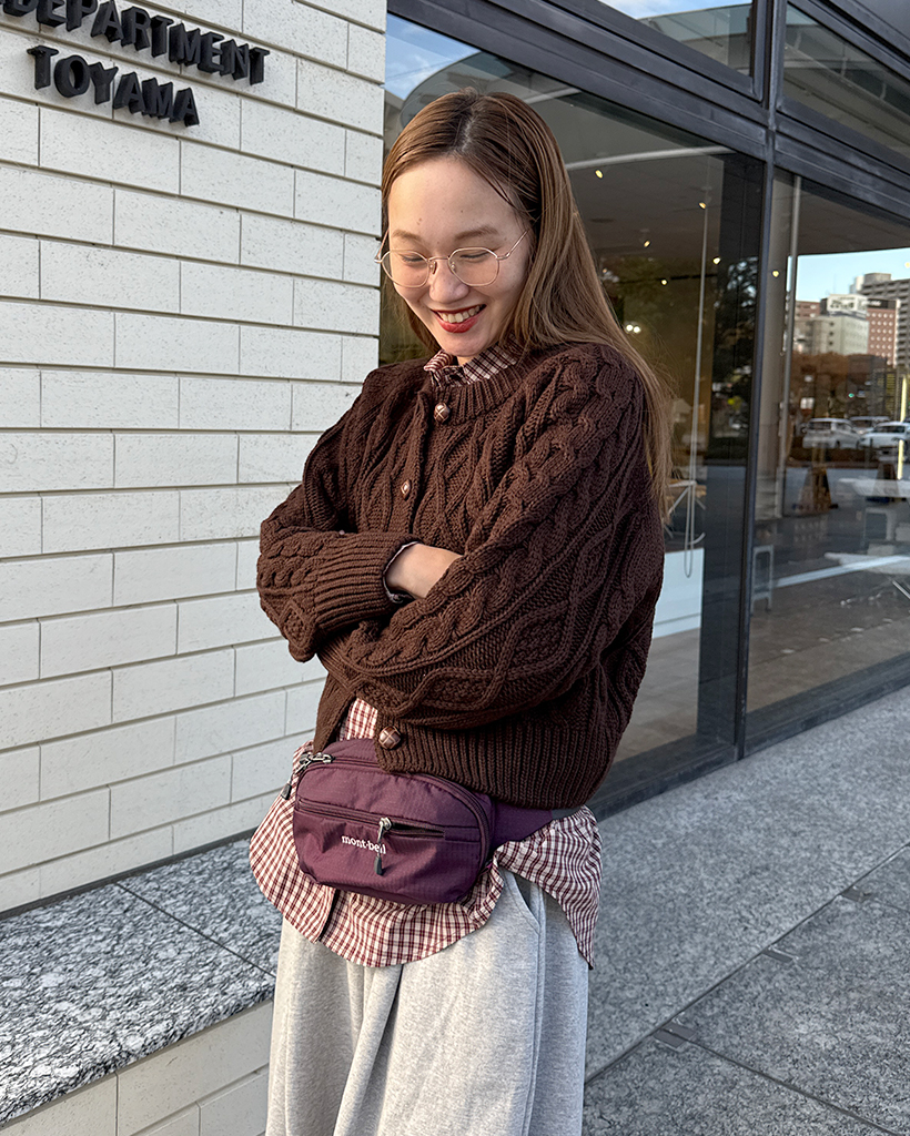ケーブルモモンガローグカーデ♥︎ モモンガドルマンケーブル編みニットカーディガン【M】( カーディガン