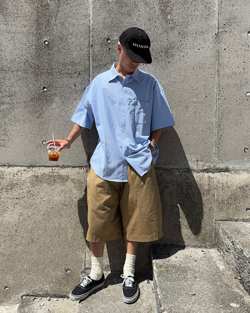 ピンタックコットンバミューダパンツ