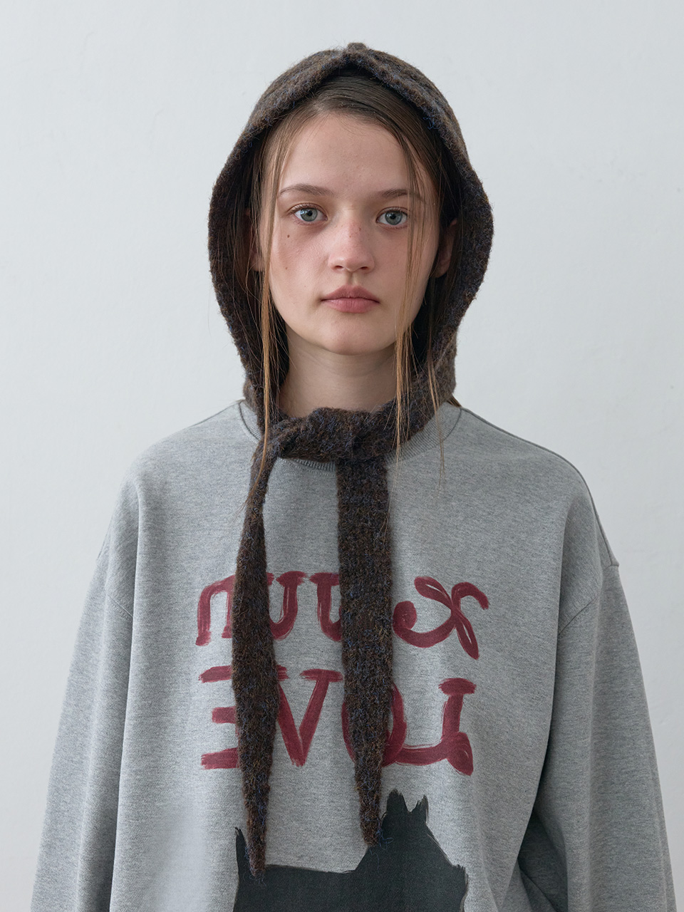 Cable Knit Balaclava Dark Brown