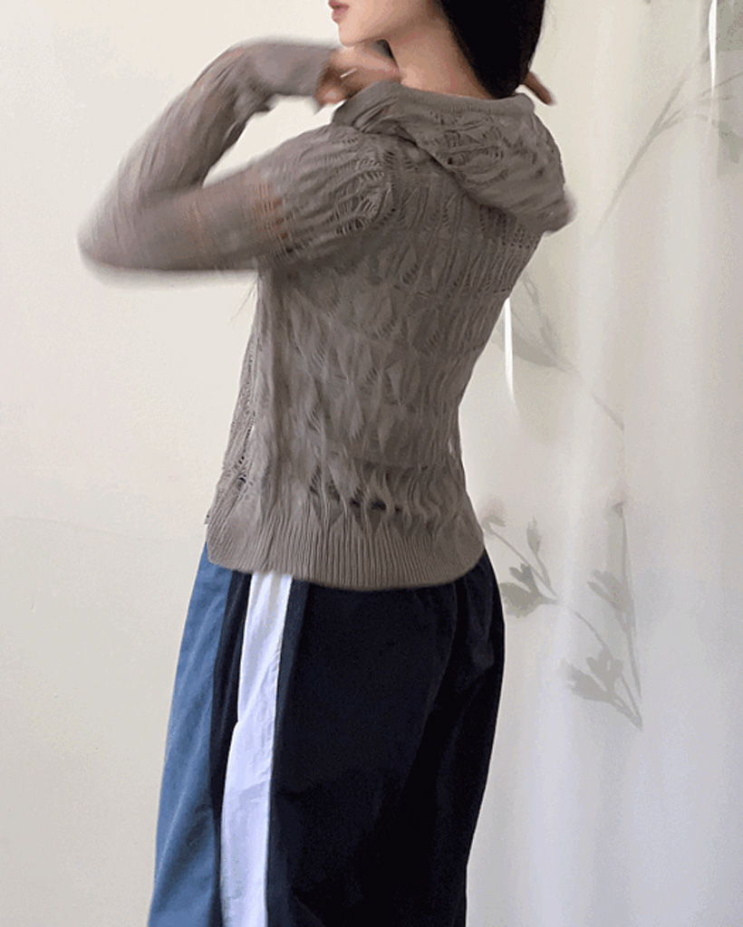 2WAYフード付きネットカーディガン | ファッション通販サイト NUGU