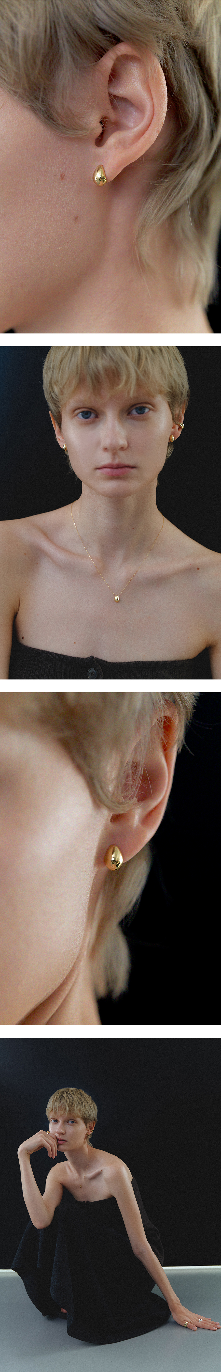 [leeENoir] 韓国アクセ☆925silver☆Mini Egg Ball Earring Mini Egg Ball Earring (2color) | ファッション通販サイト NUGU