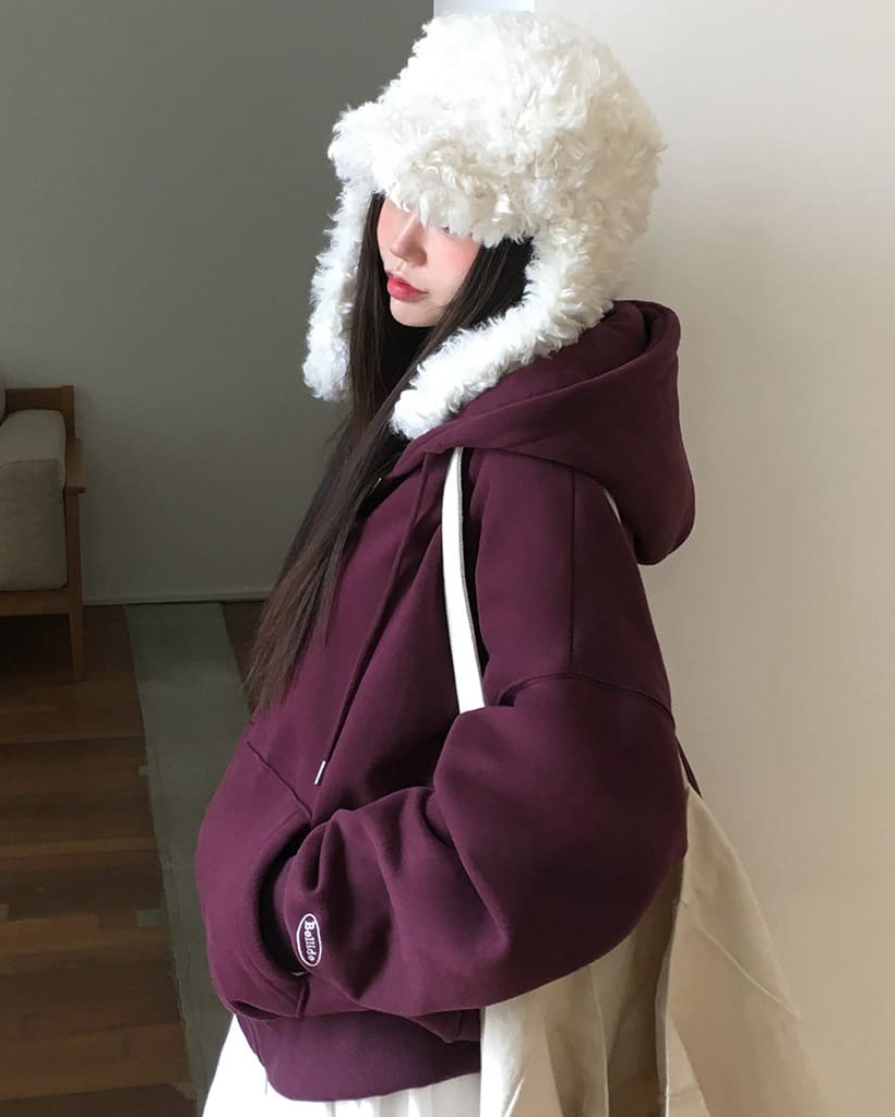 (ORIGINAL) 両面起毛、ツーウェイオーバーフィットジップアップパーカー