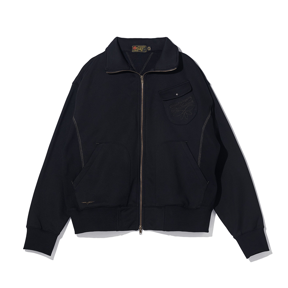 Lawton Collar Track Zip-Up Jacket - Caviar Black | ファッション