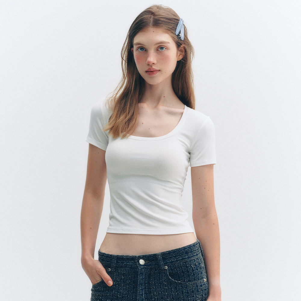 BASIC DENT SHORT SLEEVE T-SHIRT_TT5S212