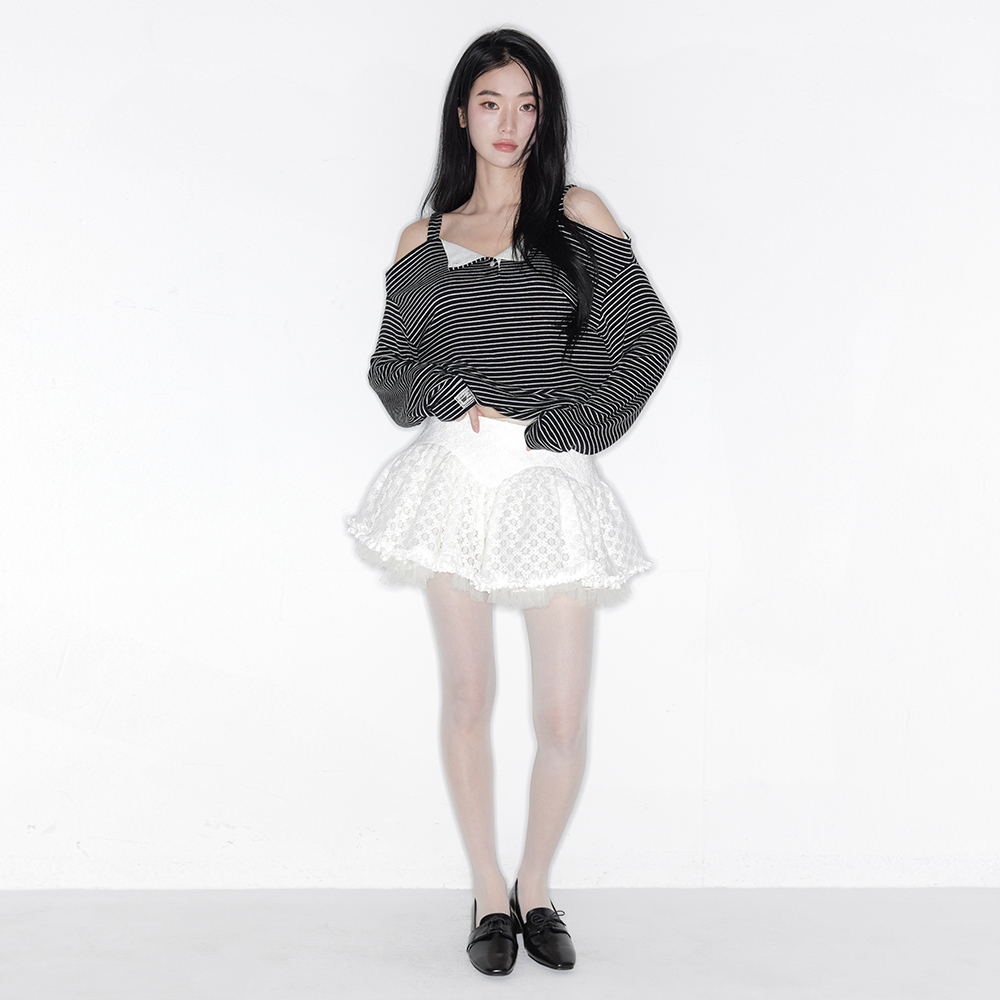 BLOSSOM WAVE TULLE SKIRT_TT6S501IV