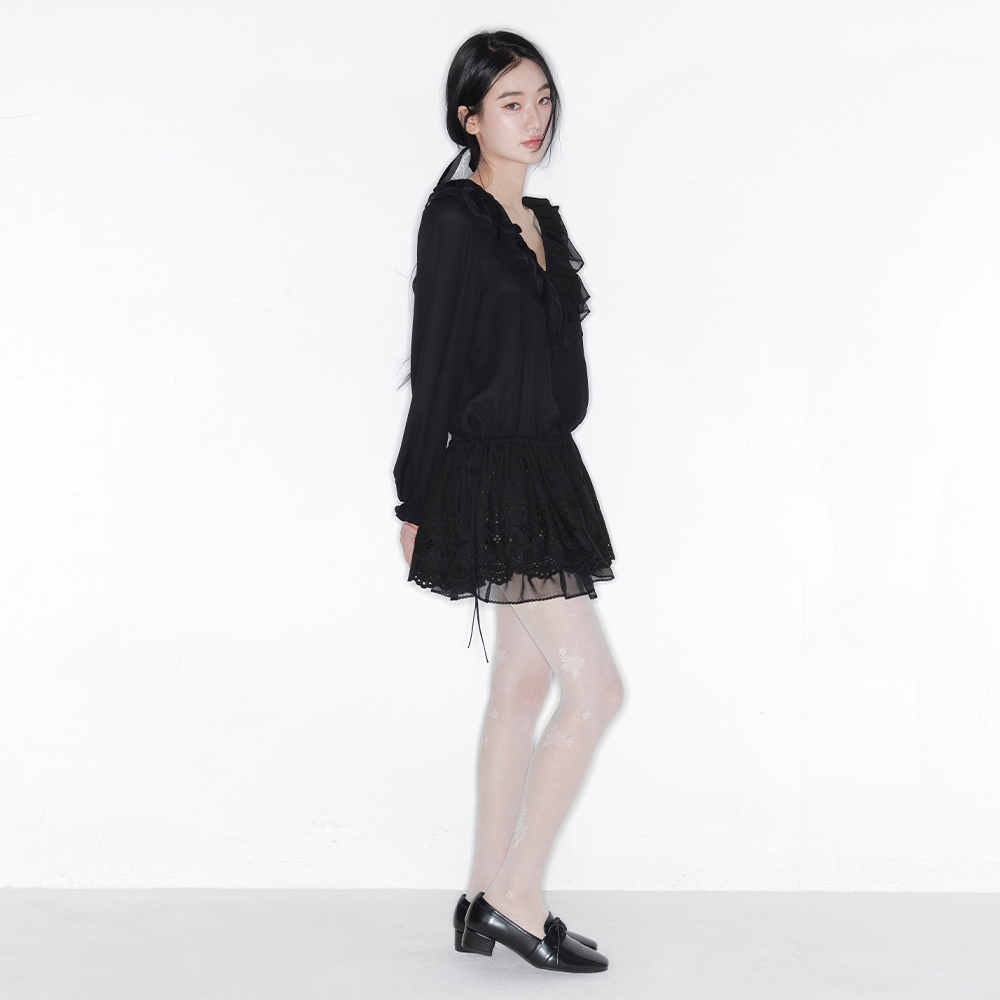 PETAL BLOOM SCALLOP DRESS_TT6S602BK