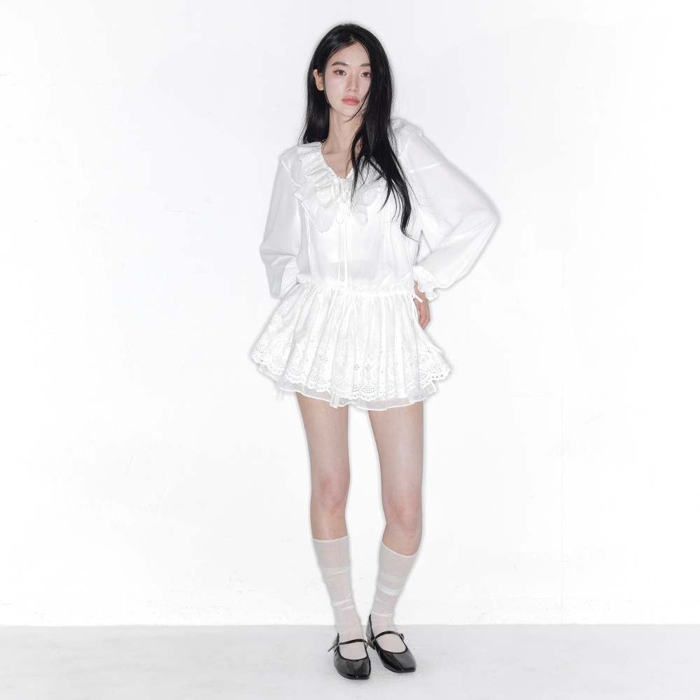 PETAL BLOOM SCALLOP DRESS_TT6S602IV